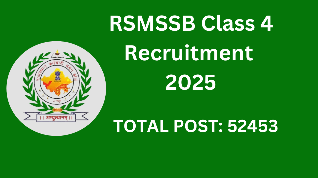 RSMSSB Class 4 Recruitment 2025