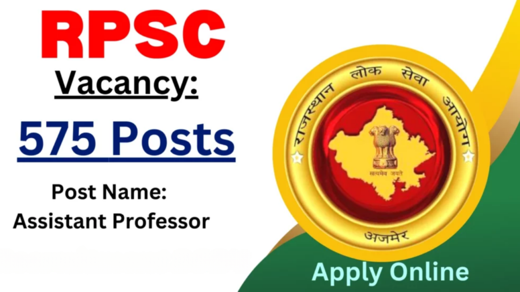 Rajasthan Assistant Professor Vacancy 2025